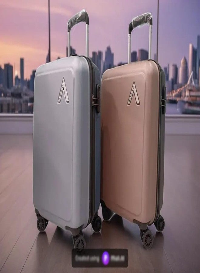 أرستوكرات حقيبة سفر أريستوكرات كروميوم كابين 55 سم (صغيرة) بـ 8 عجلات، حقيبة سفر صلبة، حقيبة خفيفة الوزن مزودة بقفل برقم سري وعربة متينة مع ضمان 5 سنوات (بني). - Image 3